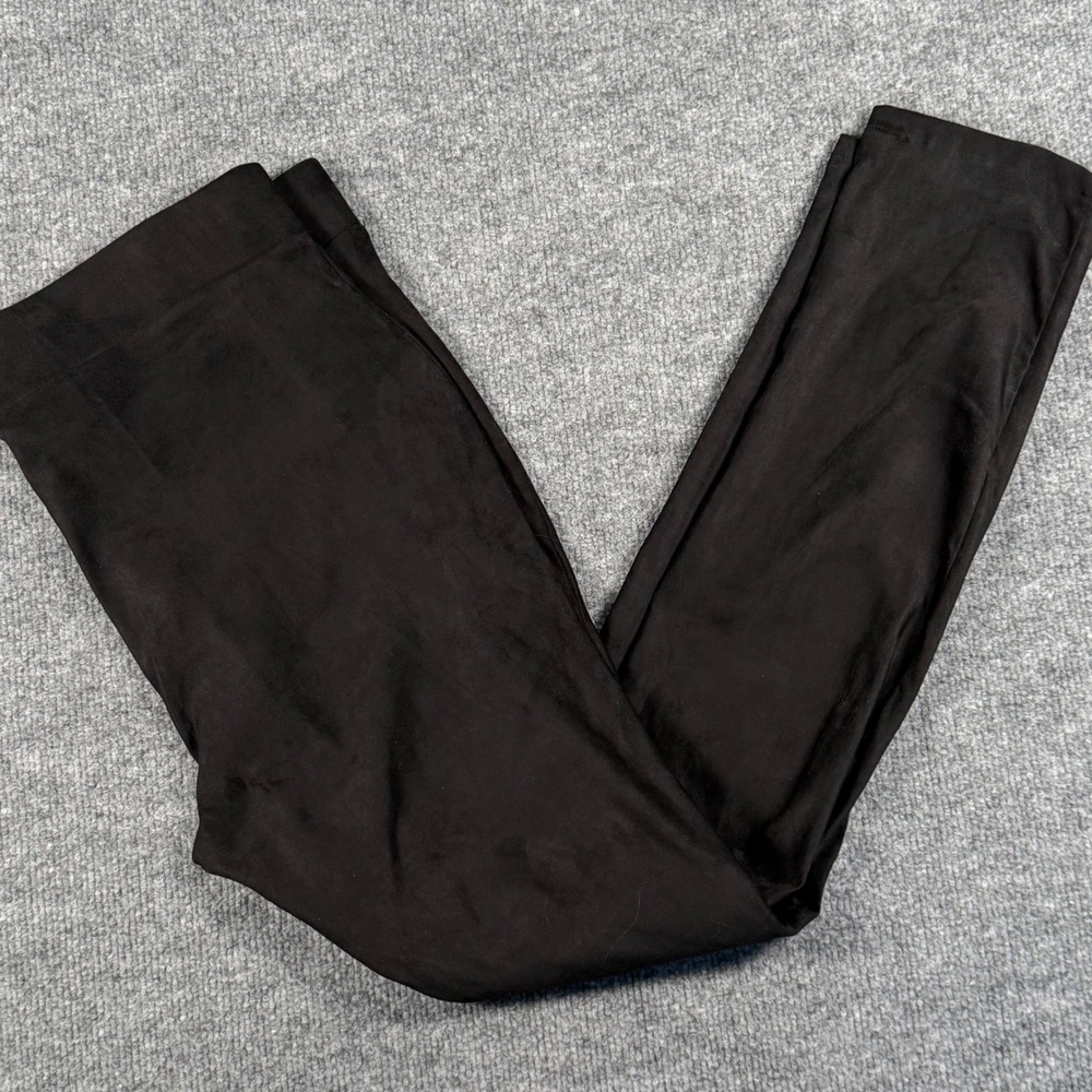NYDJ Womens Size 12 Pants Black Faux Suede Lift Tuck Leggings Slimming Career